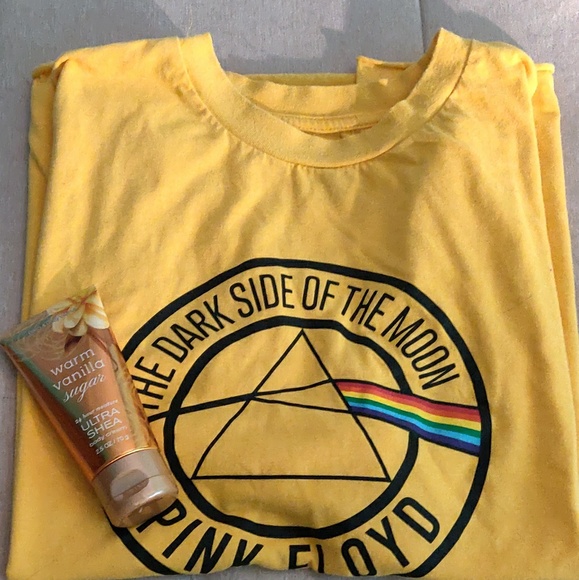 Pink Floyd Tops - Yellow pink Floyd top⭐{w/warm vanilla lotion}
